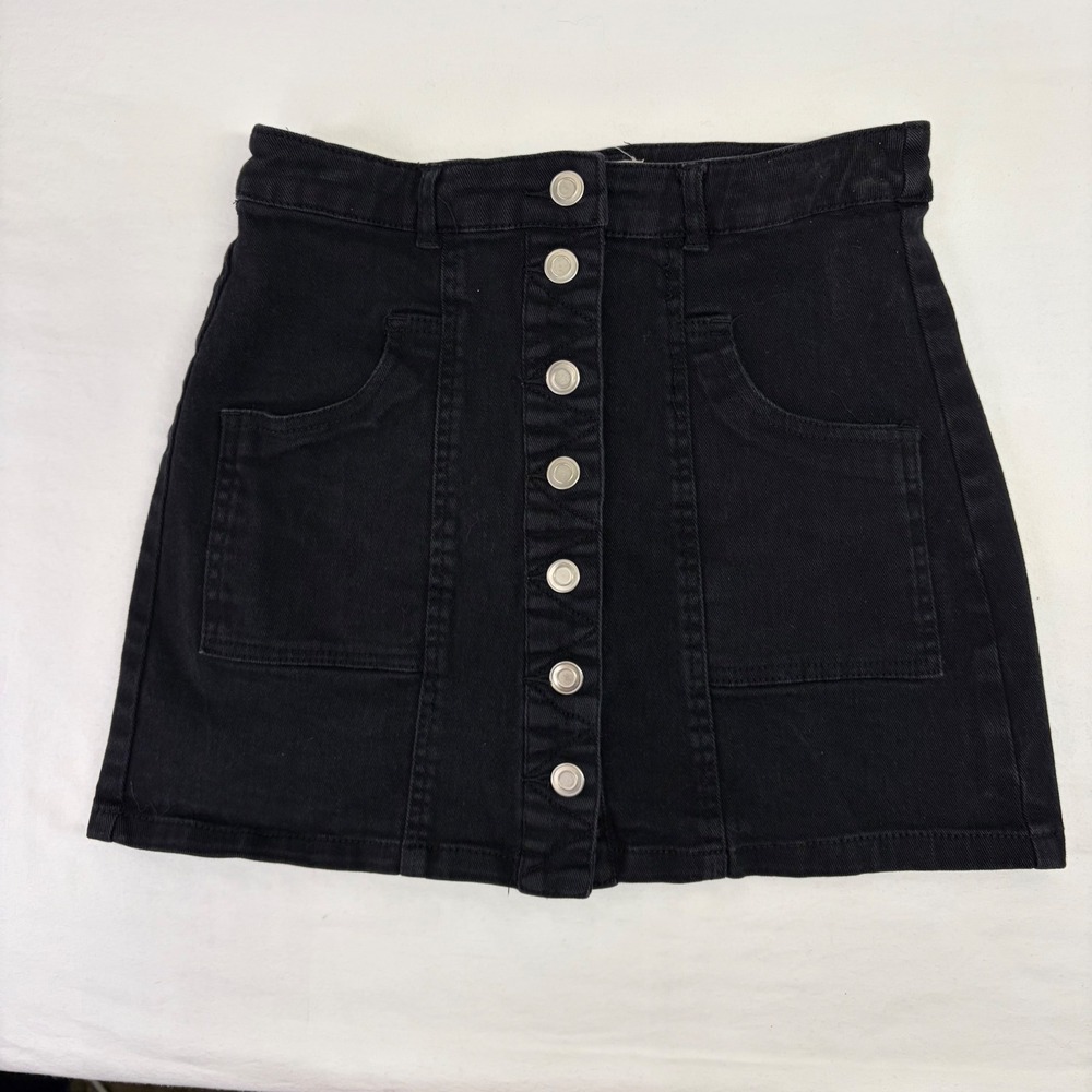 Altar'd State Button Front Denim Mini Skirt Womens Small Western Festival